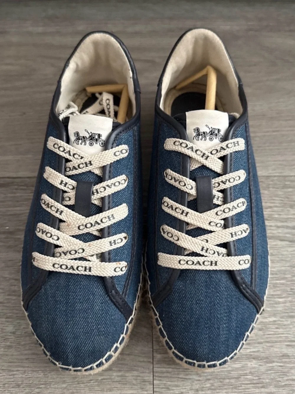 Coach Cate Denim Signature Monogram Espadrille Sneaker Size 5